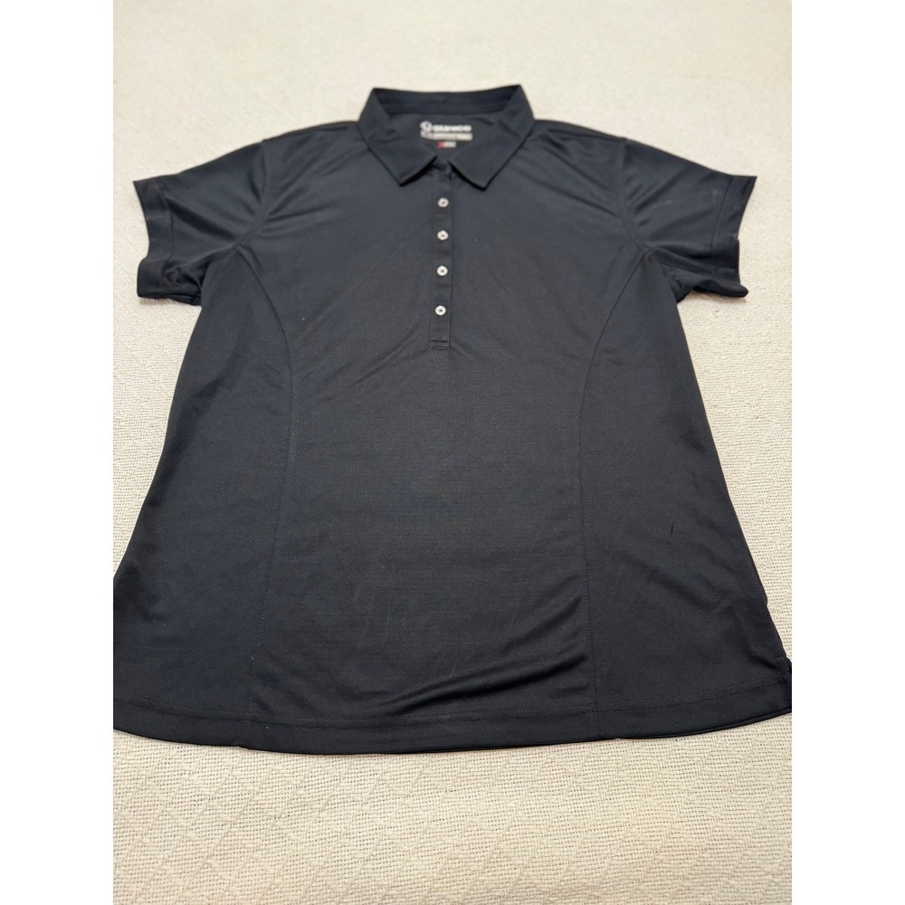 S Women's Sunice Silver Label Short Sleeve Polo Shirt Black XLarge